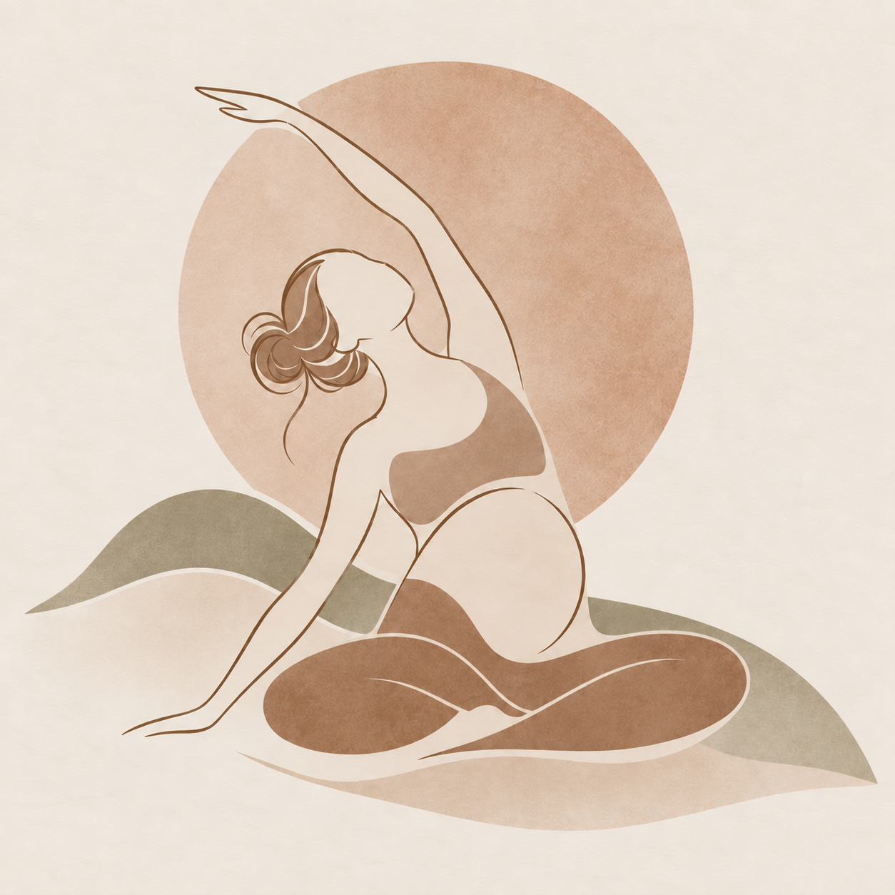 Illustration of a pregnant woman practising yoga